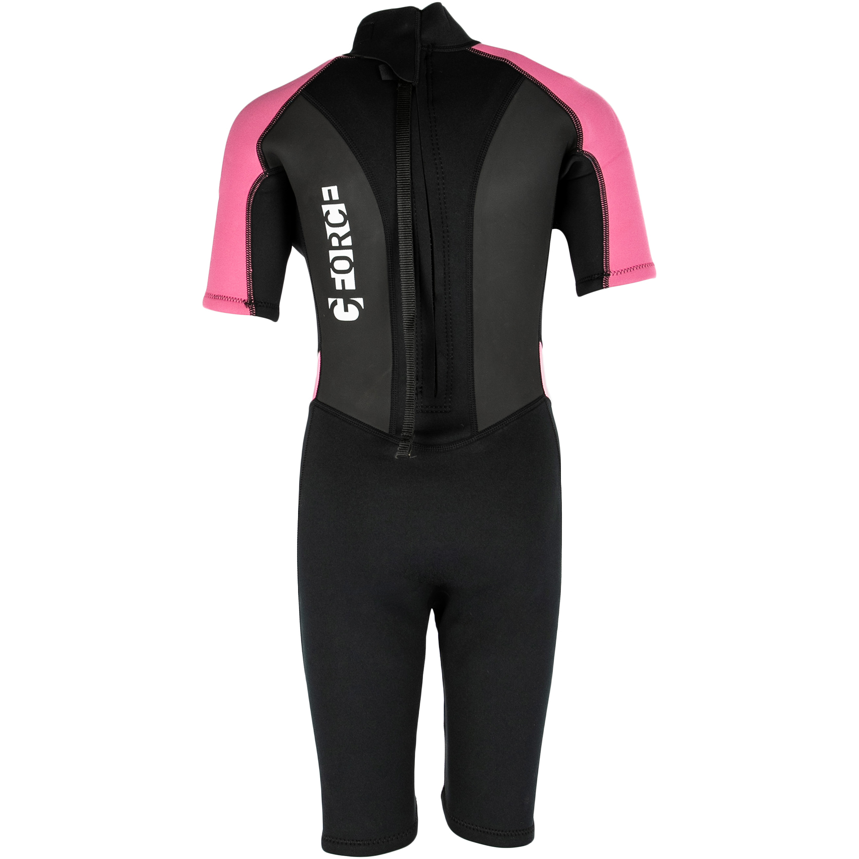 2025 Gul Junior G-Force 3mm Back Zip Shorty Wetsuit GF3308-B7 - Black / Pink